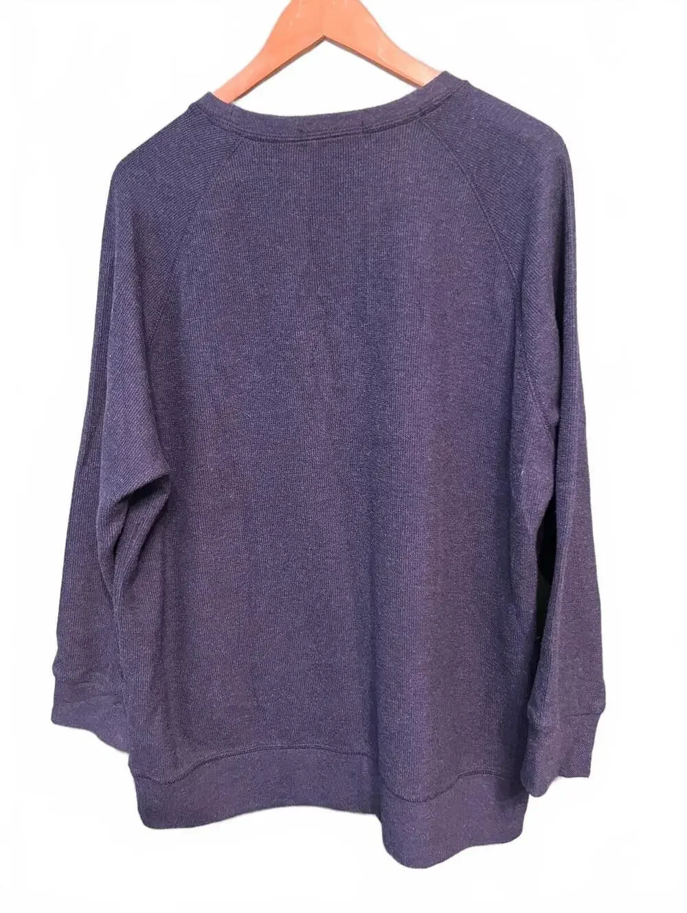 Banana Republic Blue Waffle Knit Raglan Crewneck Cotton Sweater Men XL Normcore